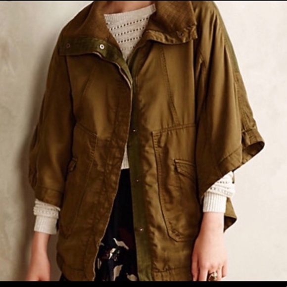 Anthropologie HeiHei Todra Cape Military GreenXS/S - Picture 1 of 8